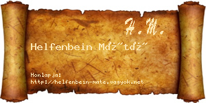 Helfenbein Máté névjegykártya